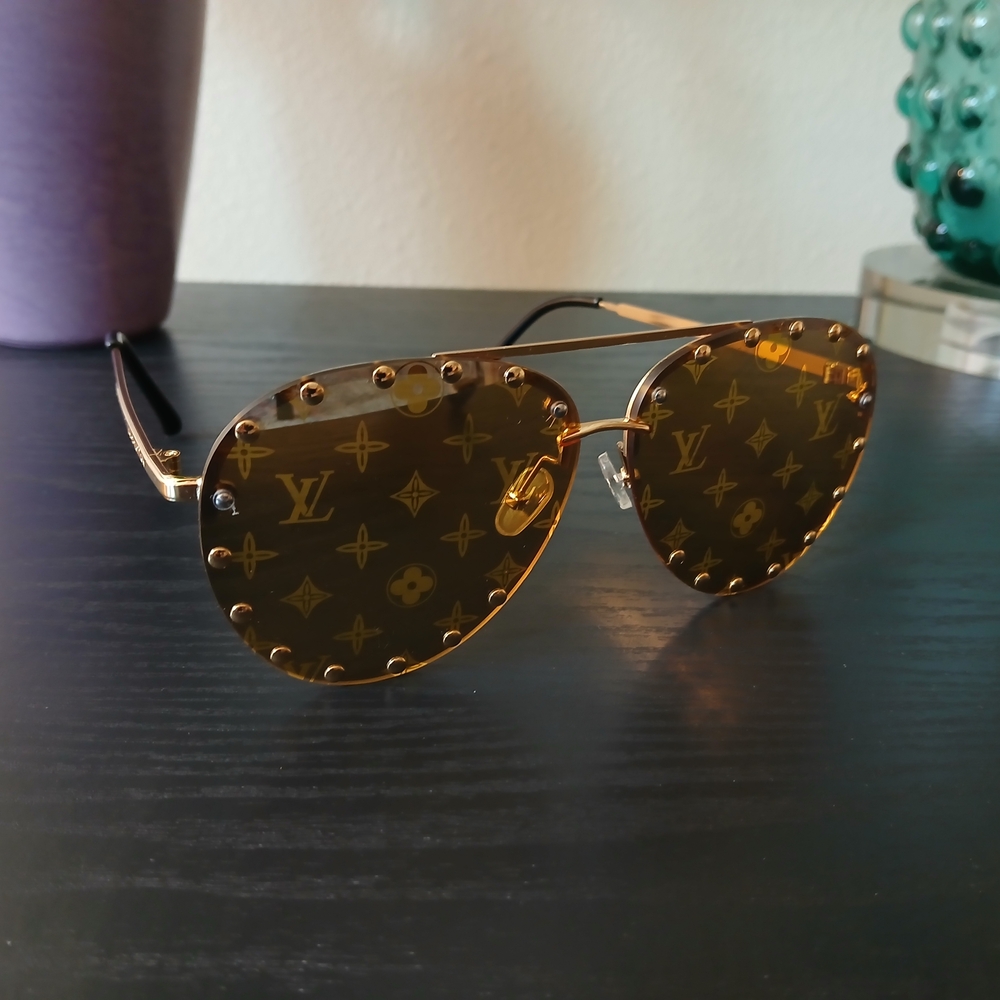 Louis Vuitton Monogram Gold Sunglasses